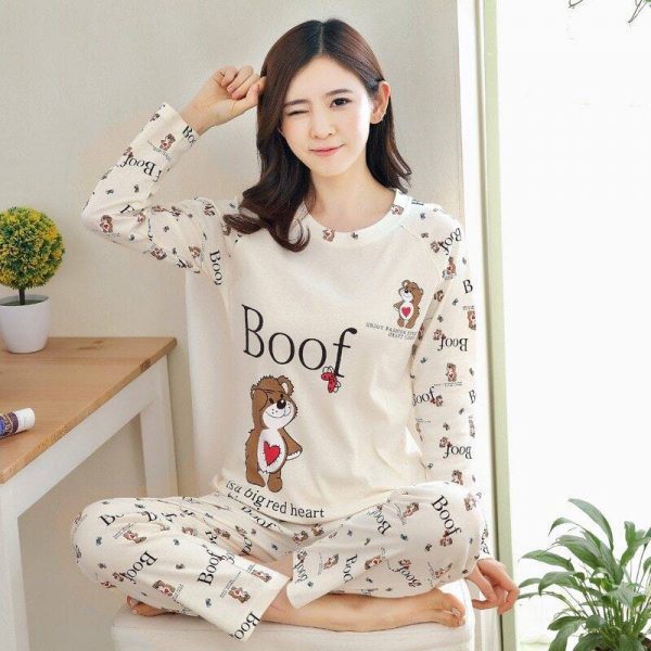 Pyjama d'automne blanc boof pour femmes
