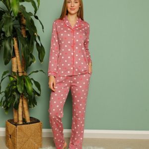 Pyjama femme imprime pois